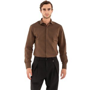 Πουκάμισο Vittorio καφέ Πουκάμισο Vittorio καφέ