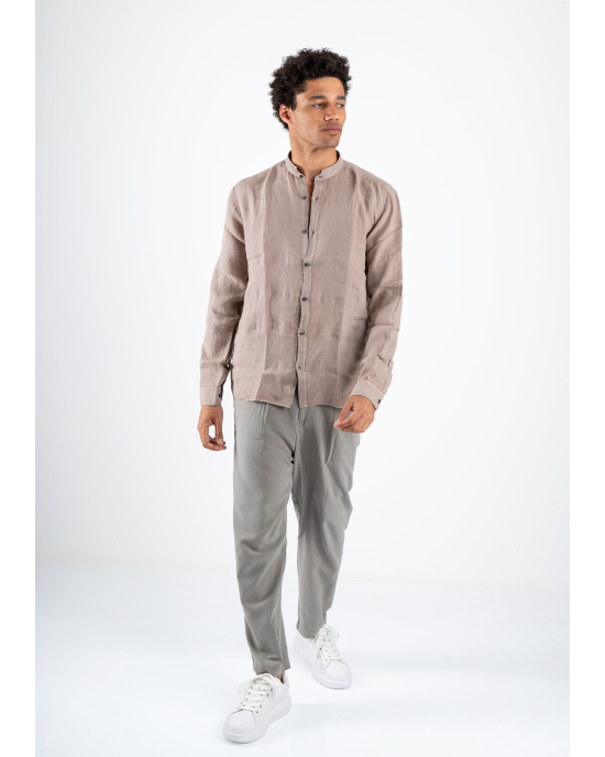 Πουκάμισο Boss καφέ SLIM FIT