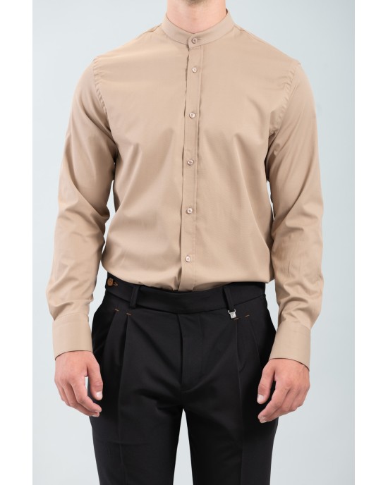 Πουκάμισο Vittorio καφέ SLIM FIT