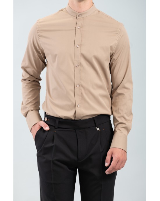 Πουκάμισο Vittorio καφέ SLIM FIT