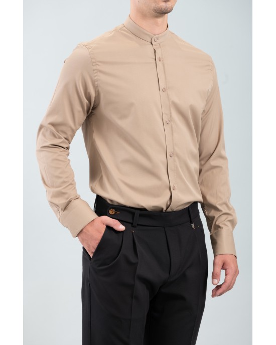 Πουκάμισο Vittorio καφέ SLIM FIT