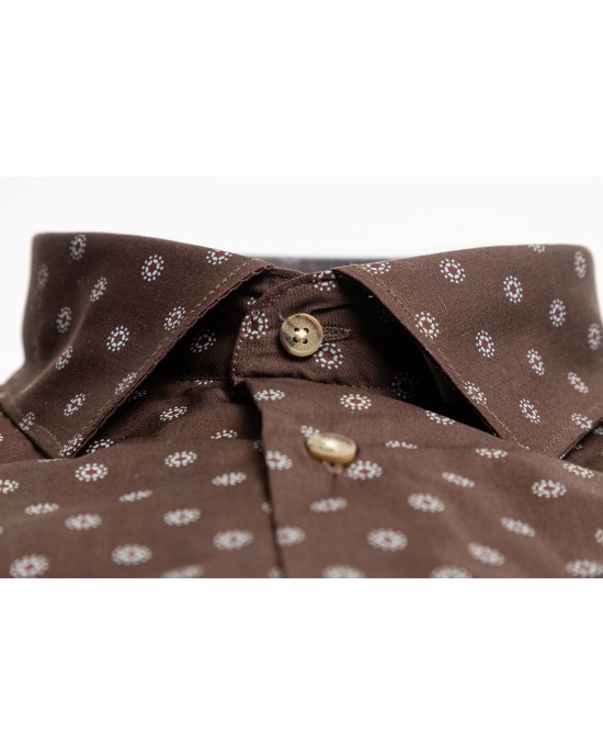 Πουκάμισο Vittorio καφέ SLIM FIT