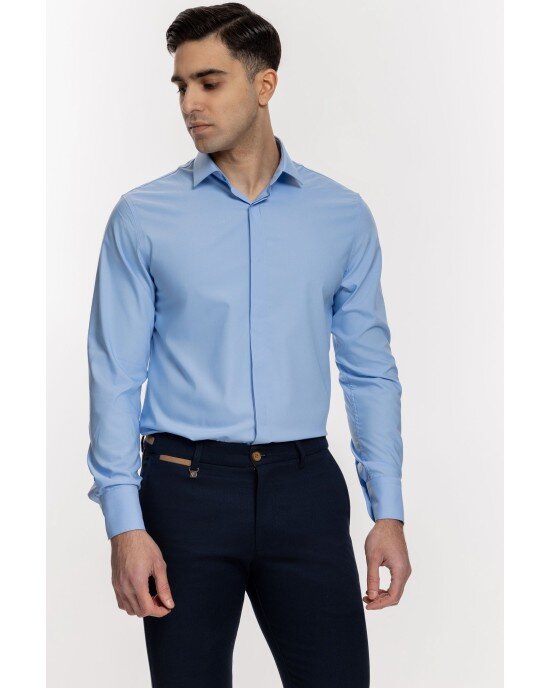 Πουκάμισο Vittorio γαλάζιο SLIM FIT