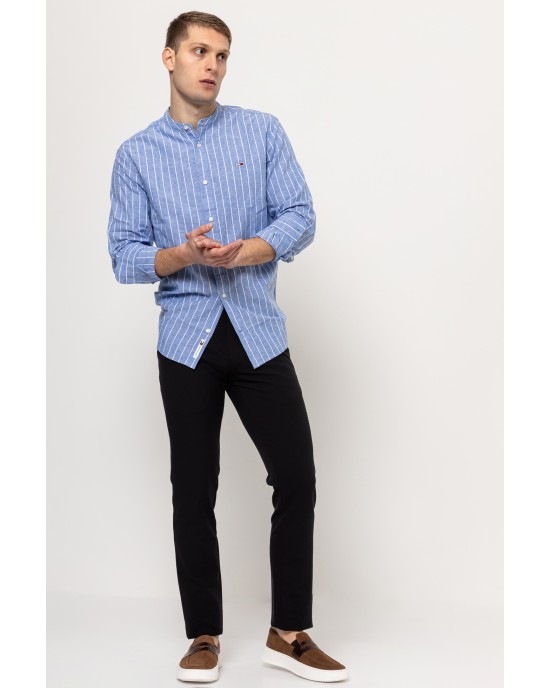 Πουκάμισο Tommy Jeans γαλάζιο SLIM FIT