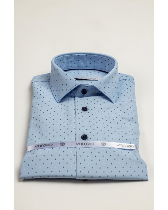 Πουκάμισο Vittorio γαλάζιο SLIM FIT