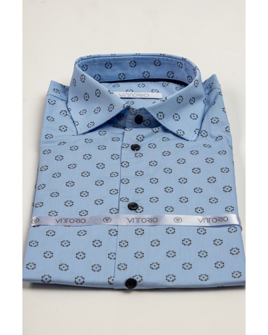 Πουκάμισο Vittorio γαλαζιό SLIM FIT