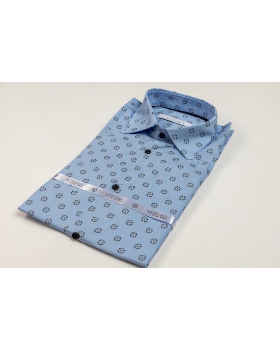 Πουκάμισο Vittorio γαλαζιό SLIM FIT