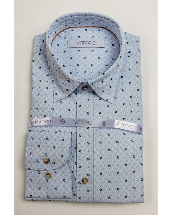 Πουκάμισο Vittorio γαλαζιό SLIM FIT