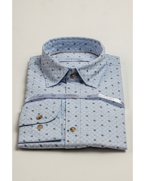 Πουκάμισο Vittorio γαλαζιό SLIM FIT