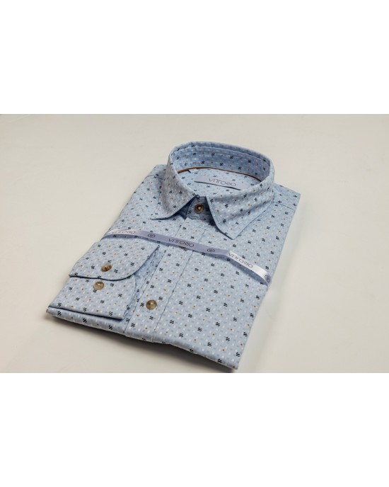 Πουκάμισο Vittorio γαλαζιό SLIM FIT