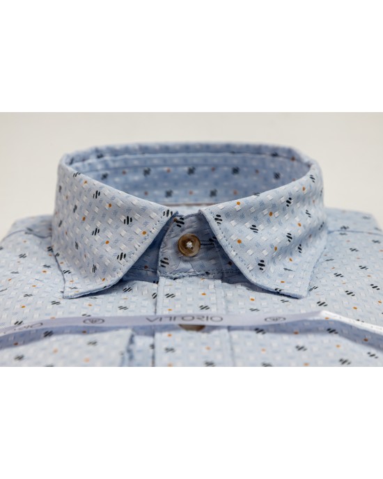 Πουκάμισο Vittorio γαλαζιό SLIM FIT