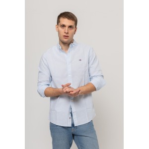 Πουκάμισο Tommy Jeans γαλάζιο