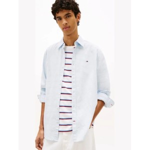 Πουκάμισο Tommy Jeans γαλάζιο