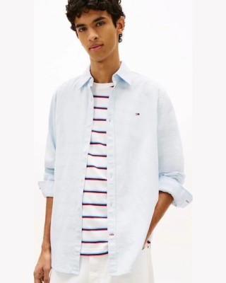 Πουκάμισο Tommy Jeans γαλάζιο