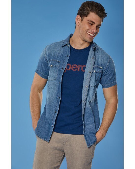 Πουκάμισο Jack n Jones μπλε Πουκάμισο Jack n Jones μπλε