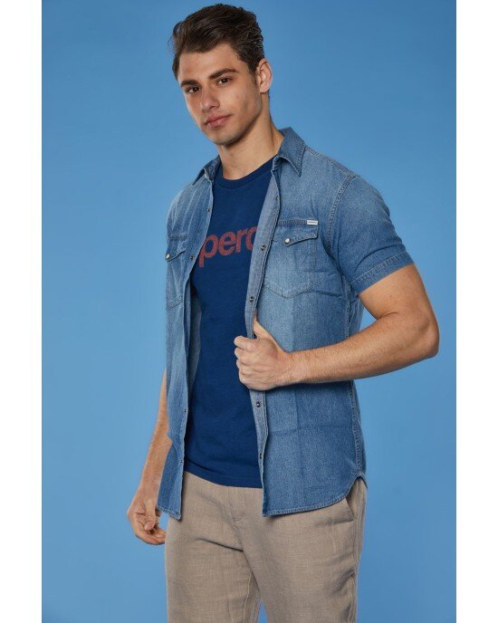 Πουκάμισο Jack n Jones μπλε Πουκάμισο Jack n Jones μπλε