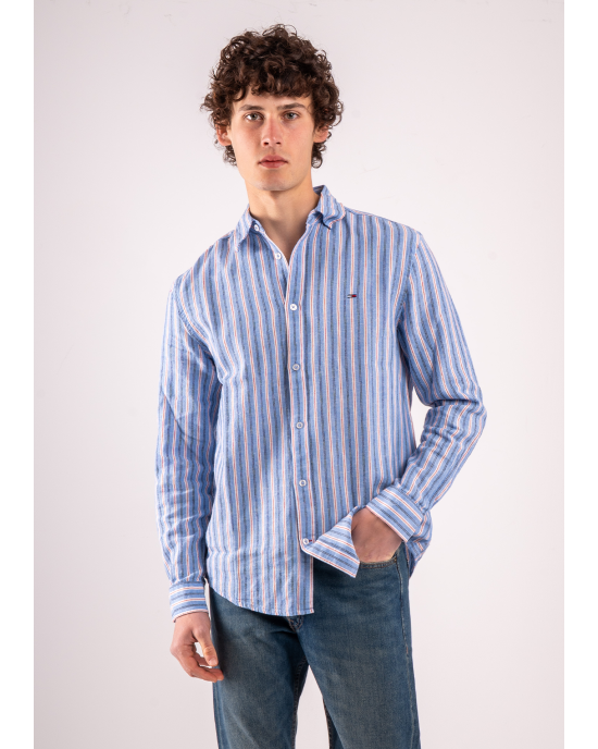 Πουκάμισο Tommy Jeans μπλε 