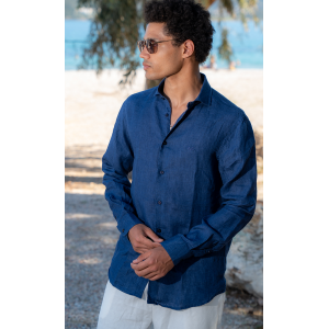 Πουκάμισο 19V69 Italia Versace Abbigliamento Amalfi μπλε