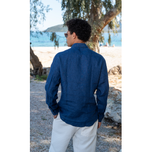 Πουκάμισο 19V69 Italia Versace Abbigliamento Amalfi μπλε