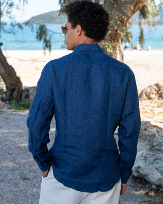 Πουκάμισο 19V69 Italia Versace Abbigliamento Amalfi μπλε