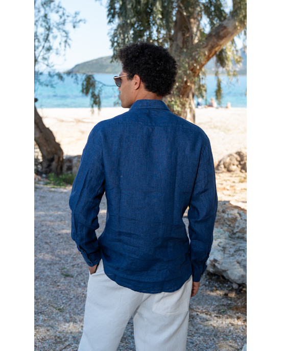 Πουκάμισο 19V69 Italia Versace Abbigliamento Amalfi μπλε SLIM FIT