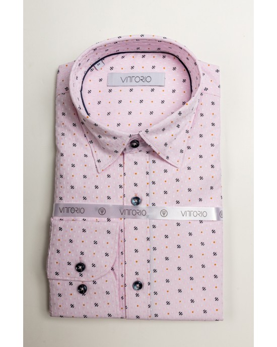 Πουκάμισο Vittorio ροζ SLIM FIT