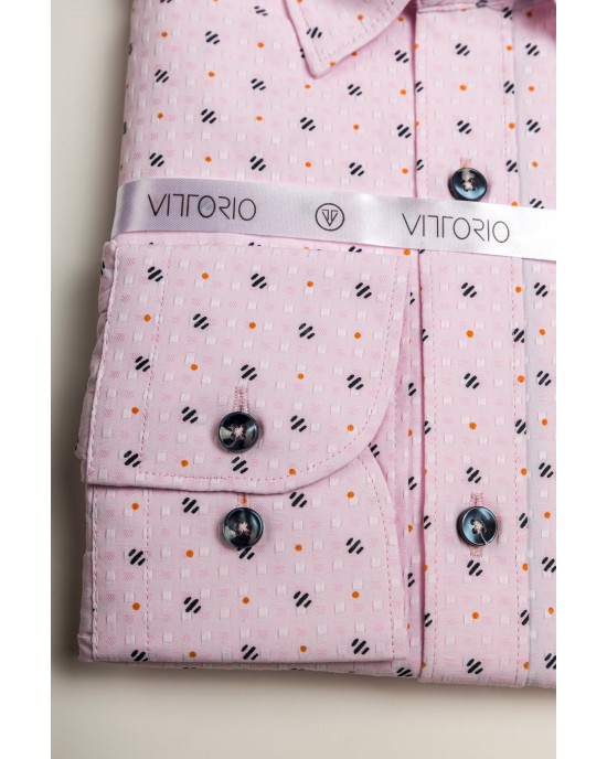 Πουκάμισο Vittorio ροζ SLIM FIT