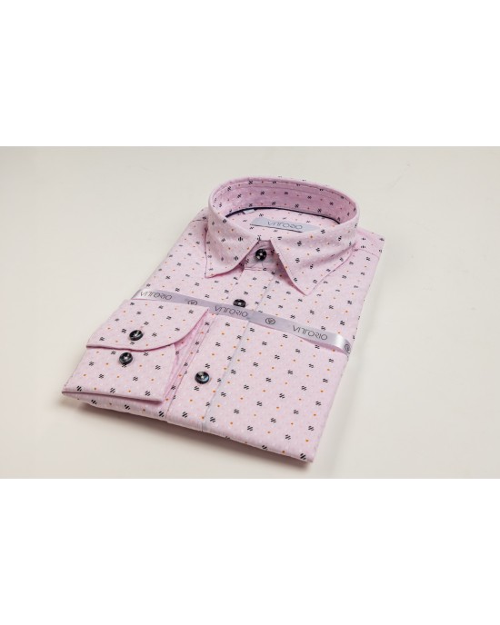 Πουκάμισο Vittorio ροζ SLIM FIT