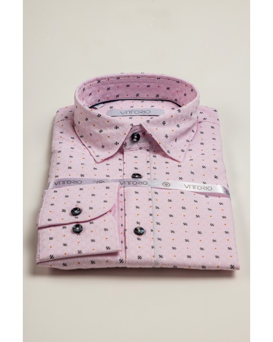 Πουκάμισο Vittorio ροζ SLIM FIT
