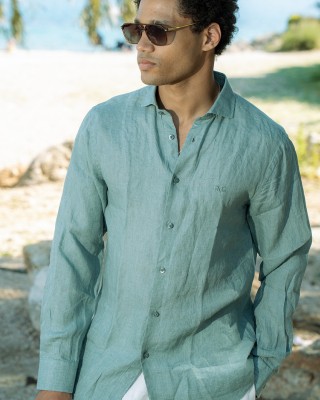 Πουκάμισο 19V69 Italia Versace Abbigliamento Amalfi πράσινο