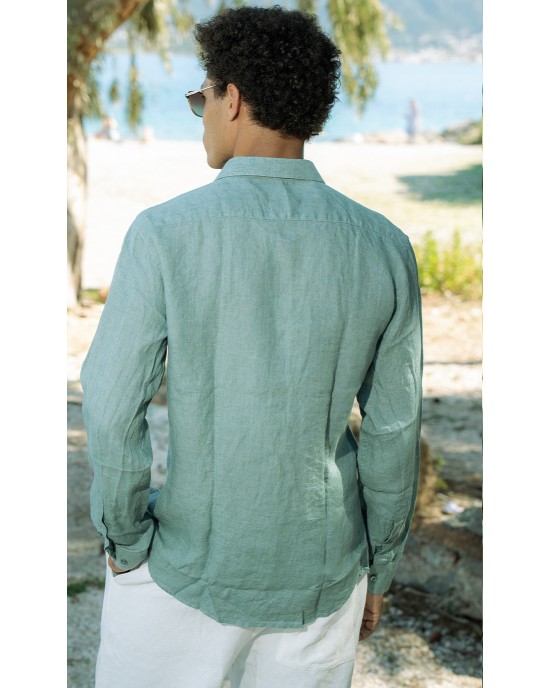 Πουκάμισο 19V69 Italia Versace Abbigliamento Amalfi πράσινο SLIM FIT