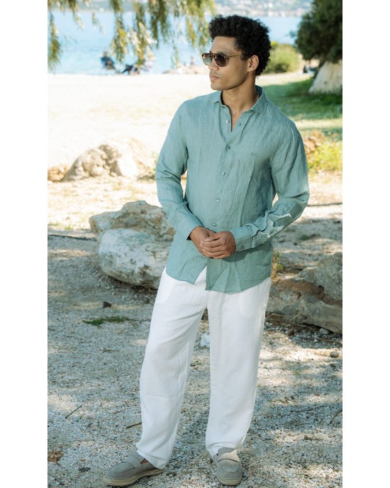 Πουκάμισο 19V69 Italia Versace Abbigliamento Amalfi πράσινο SLIM FIT