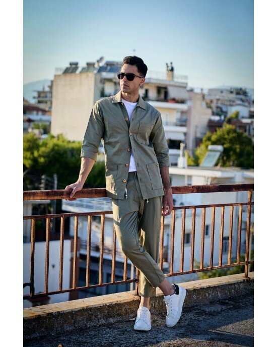 Πουκάμισο Vittorio χακί Πουκάμισο Vittorio χακί