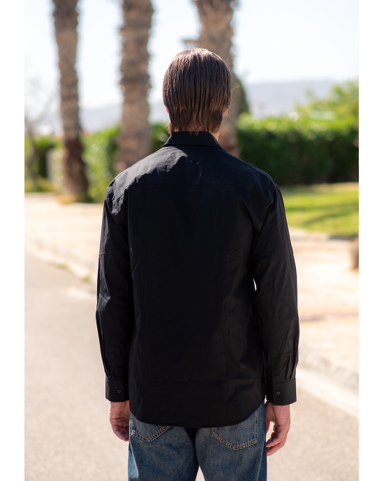 Πουκάμισο Karl Lagerfeld μαύρο SLIM FIT