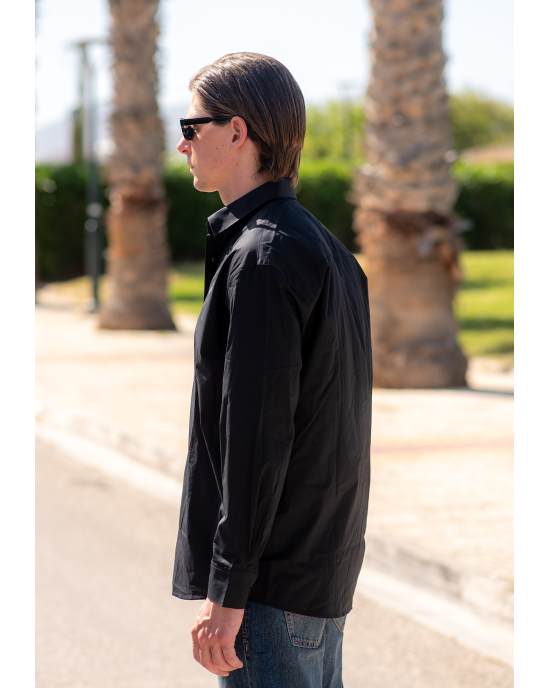 Πουκάμισο Karl Lagerfeld μαύρο SLIM FIT