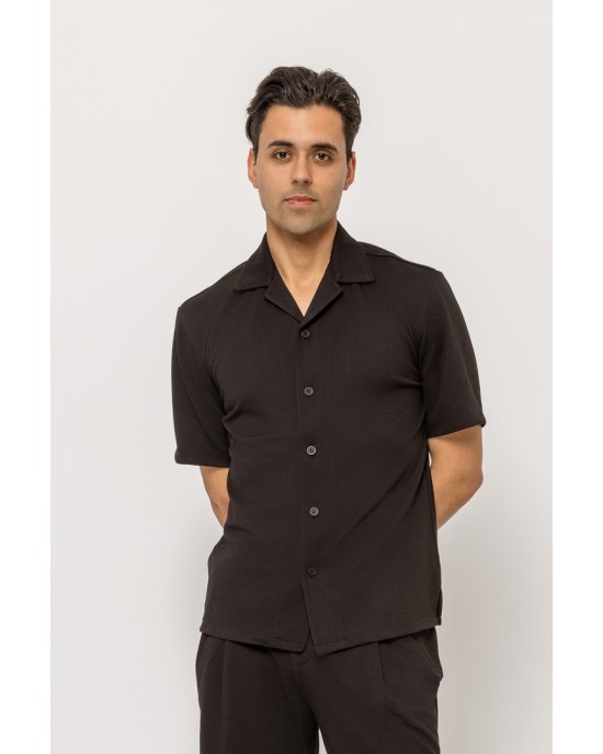 Πουκάμισο Vittorio Bareno μαύρο SLIM FIT