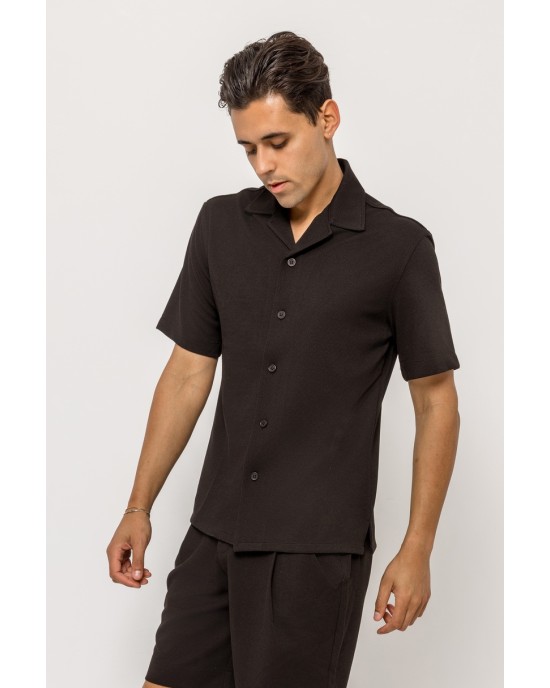 Πουκάμισο Vittorio Bareno μαύρο SLIM FIT