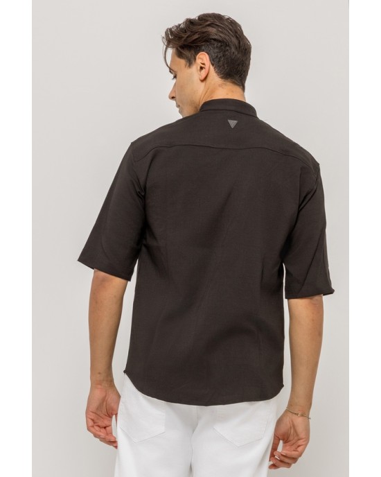 Πουκάμισο Vittorio μαύρο SLIM FIT