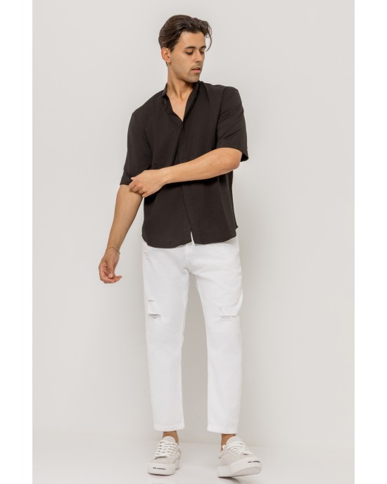 Πουκάμισο Vittorio μαύρο SLIM FIT