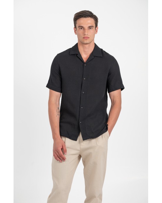 Πουκάμισο Vittorio μαύρο SLIM FIT