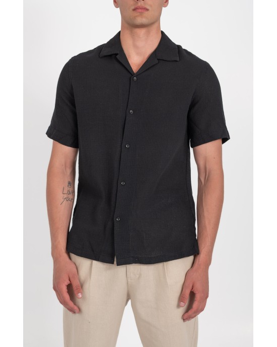 Πουκάμισο Vittorio μαύρο SLIM FIT