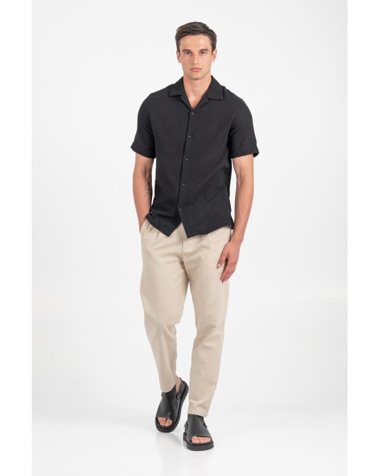 Πουκάμισο Vittorio μαύρο SLIM FIT