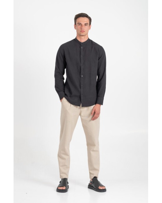 Πουκάμισο Vittorio μαύρο SLIM FIT