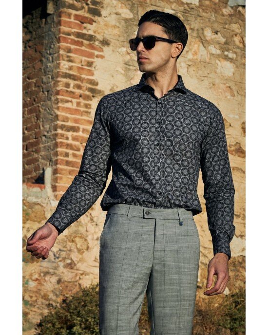 Πουκάμισο Tessuti μαύρο SLIM FIT Πουκάμισο Tessuti μαύρο SLIM FIT