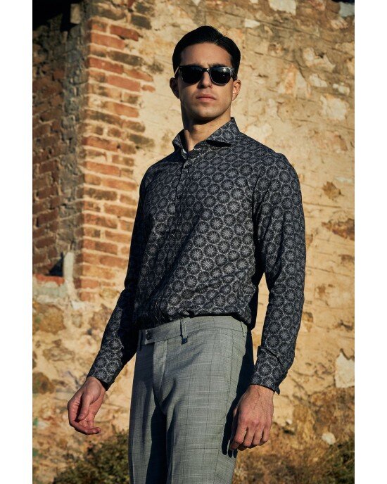 Πουκάμισο Tessuti μαύρο SLIM FIT Πουκάμισο Tessuti μαύρο SLIM FIT