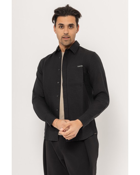 Πουκάμισο Calvin Klein μαύρο SLIM FIT