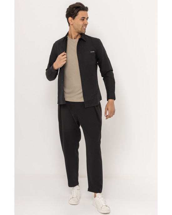 Πουκάμισο Calvin Klein μαύρο SLIM FIT