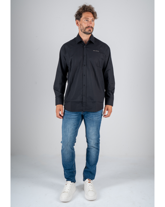 Πουκάμισο Karl Lagerfeld μαύρο SLIM FIT