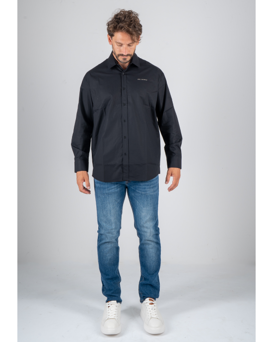 Πουκάμισο Karl Lagerfeld μαύρο SLIM FIT