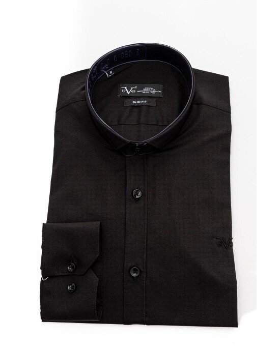 Πουκάμισο 19V69 Italia Versace Abbigliamento μαύρο SLIM FIT